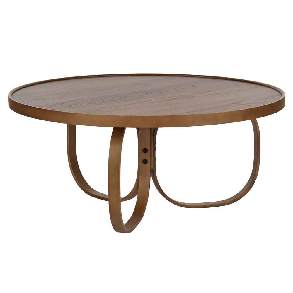 Oita Round Wooden Coffee Table in Walnut