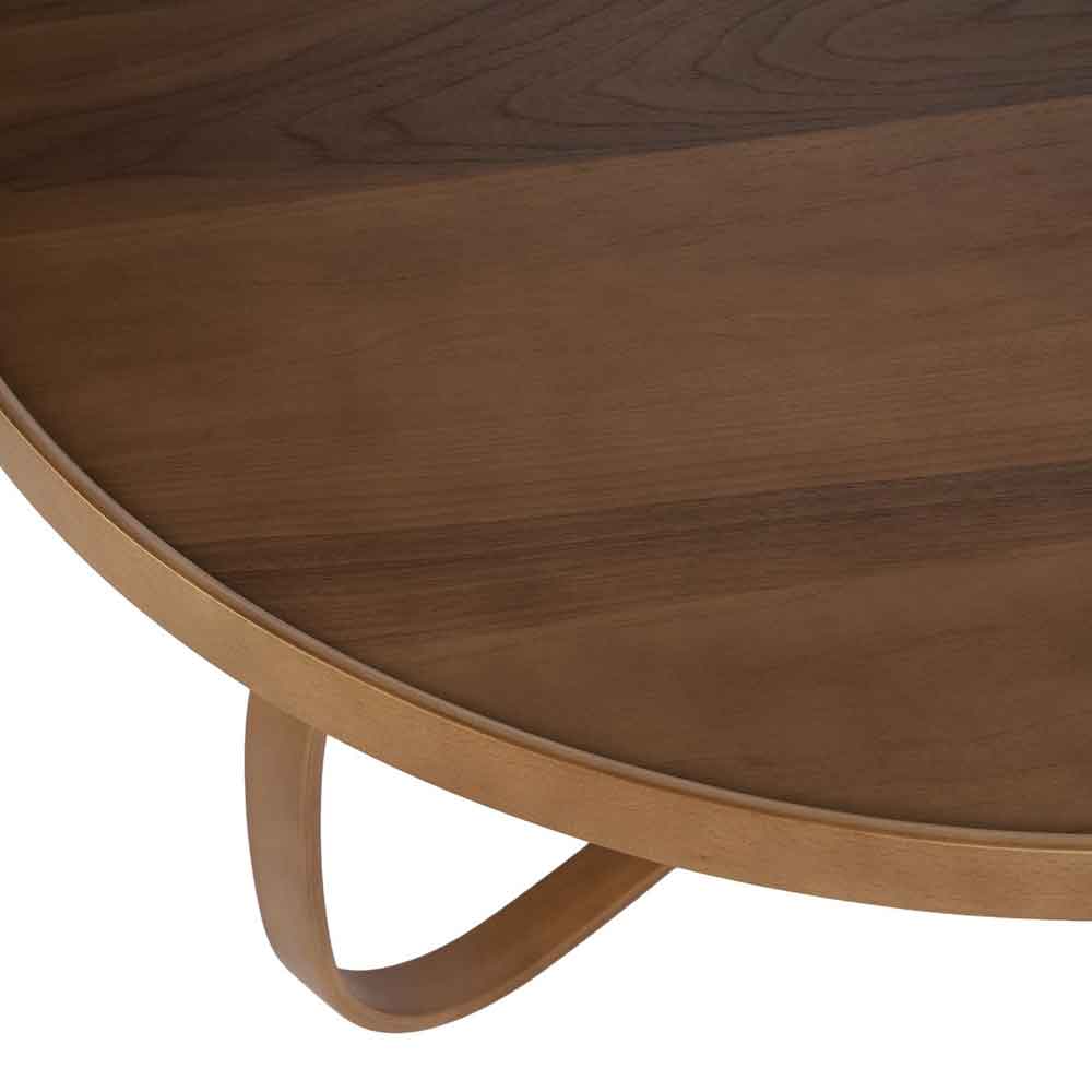 Oita Round Wooden Coffee Table in Walnut