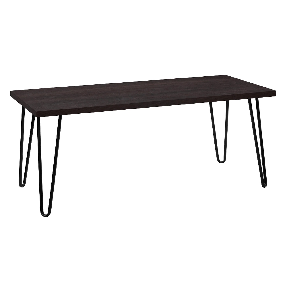 Ojai Wooden Coffee Table In With Black Legs In Espresso