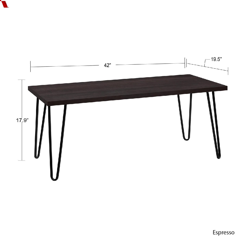 Ojai Wooden Coffee Table In With Black Legs In Espresso