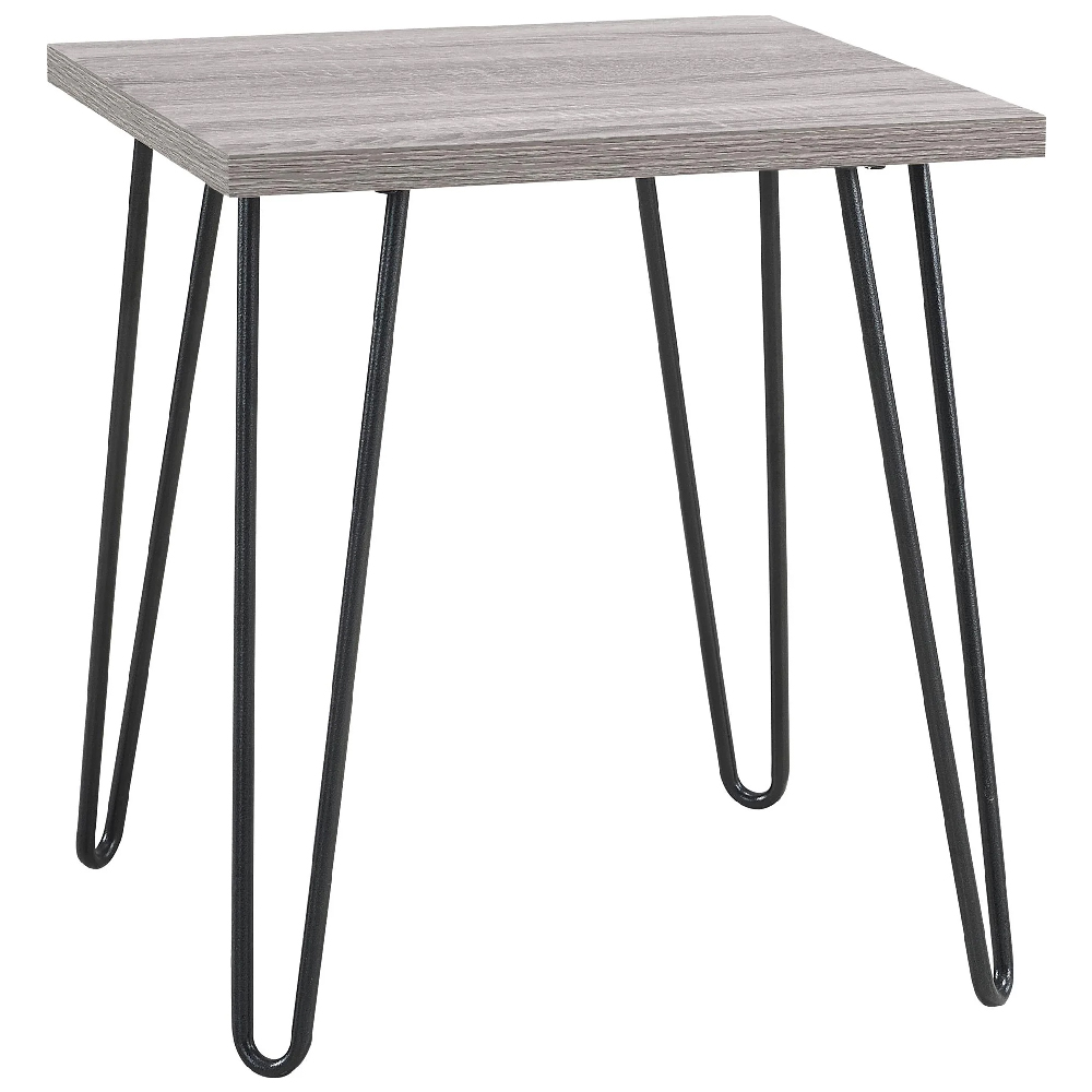 Ojai Wooden Side Table With Black Legs In Grey Oak