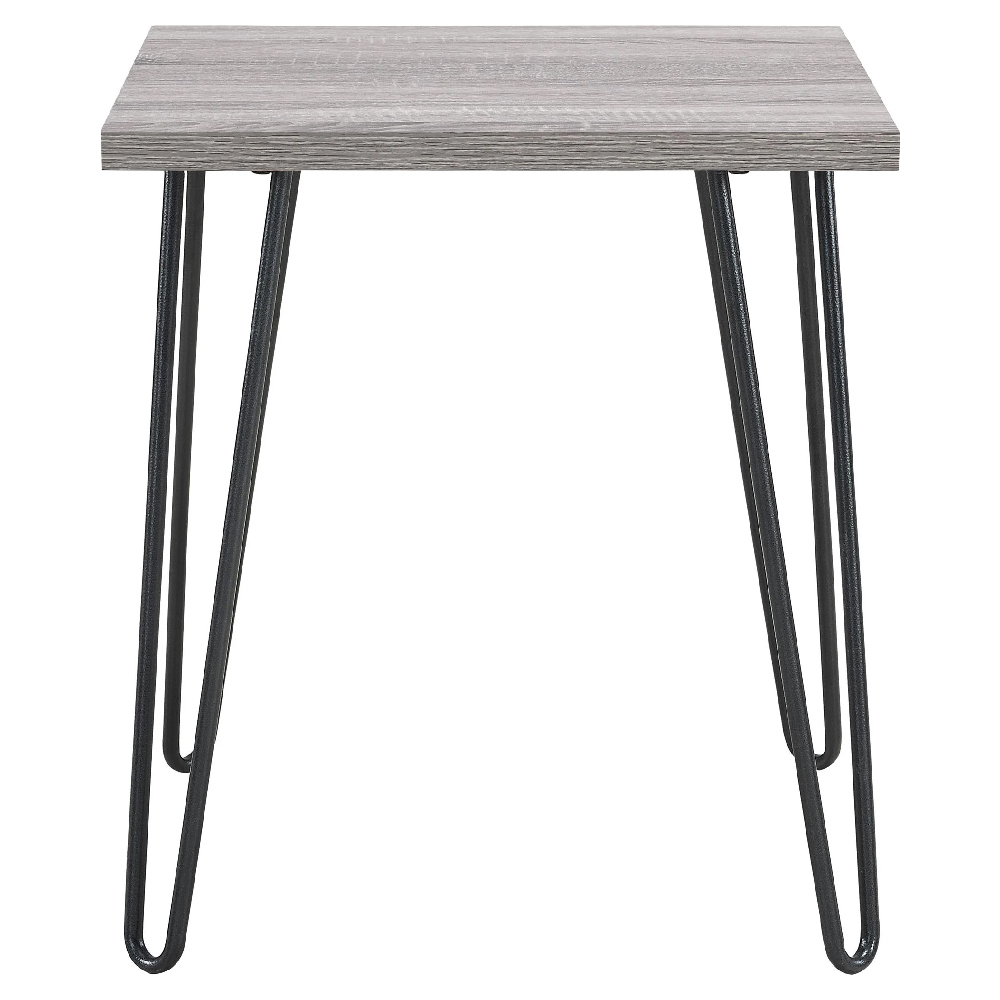 Ojai Wooden Side Table With Black Legs In Grey Oak