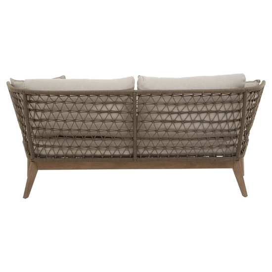Okala Woven 2 Seater Sofa With Grey Fabric Cushion In Natural