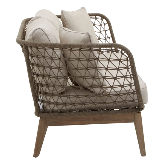 Okala Woven 2 Seater Sofa With Grey Fabric Cushion In Natural
