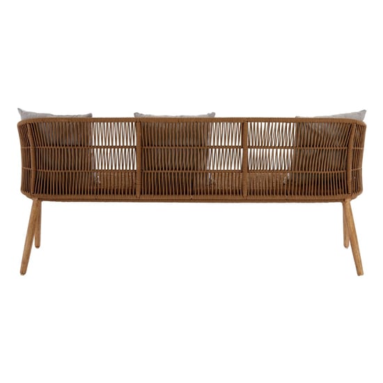 Okala Woven Latte Cotton Rope 3 Seater Sofa In Natural