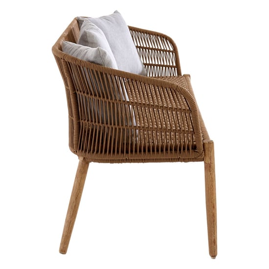 Okala Woven Latte Cotton Rope 3 Seater Sofa In Natural