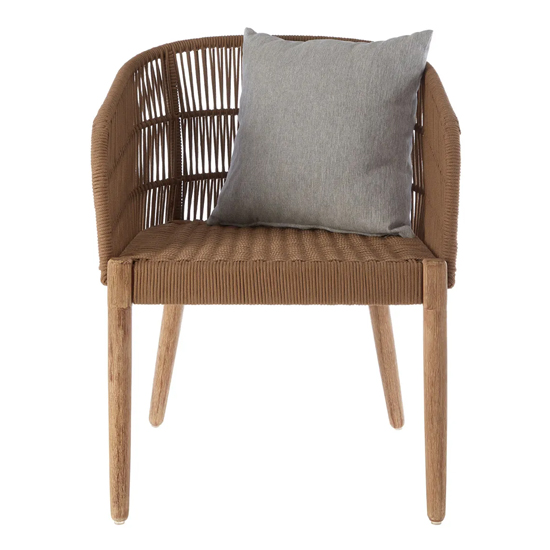 Okala Woven Latte Cotton Rope Armchair In Natural
