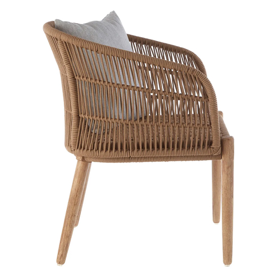 Okala Woven Latte Cotton Rope Armchair In Natural