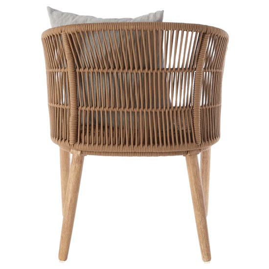 Okala Woven Latte Cotton Rope Armchair In Natural