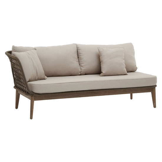 Product photograph of Okala Woven Lounge Chaise With Grey Fabric Cushion In Natural from Furniture in Fashion