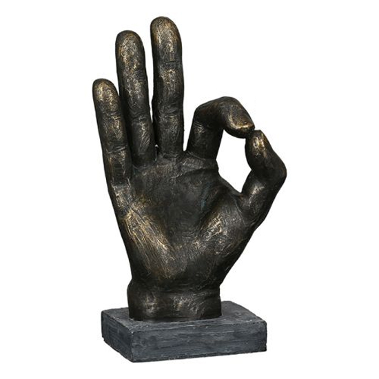 Photo of Okay poly design sculpture in antique bronze and grey