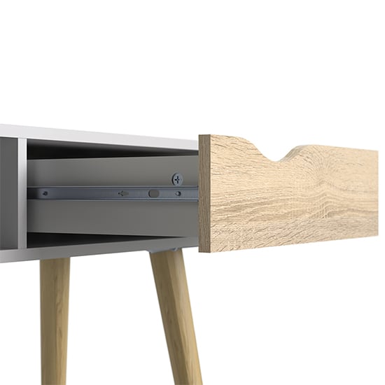 Oklo Wooden Console Table With 1 Drawer In White And Oak