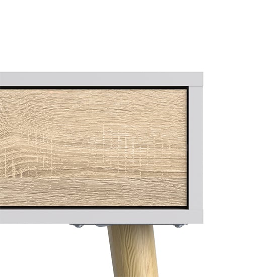 Oklo Wooden Console Table With 1 Drawer In White And Oak