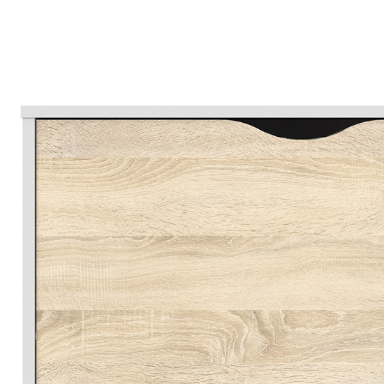 Oklo Wooden TV Stand With 2 Drawers 4 Shelves In White And Oak