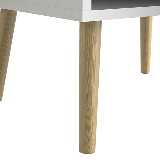 Oklo Wooden TV Stand With 2 Drawers 4 Shelves In White And Oak