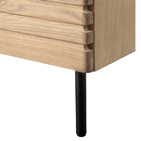 Okonma Wooden Chest Of 6 Drawers With Metal Legs In Oak