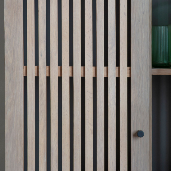 Okonma Wooden Drinks Cabinet With Metal Legs In Oak