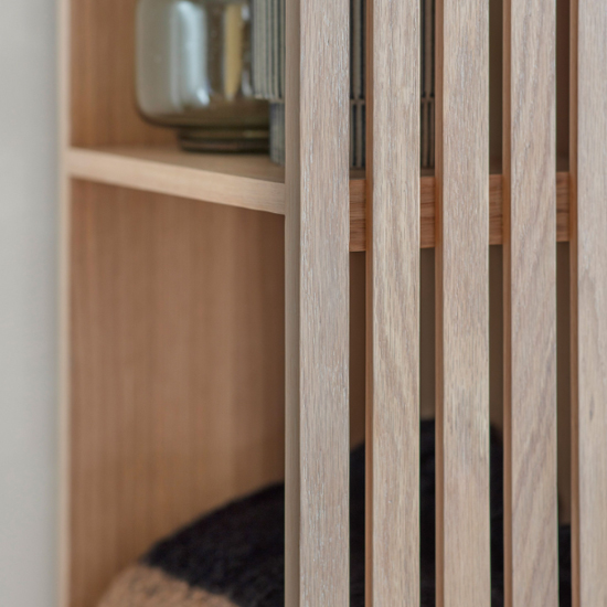 Okonma Wooden Open Wardrobe With Metal Legs In Oak