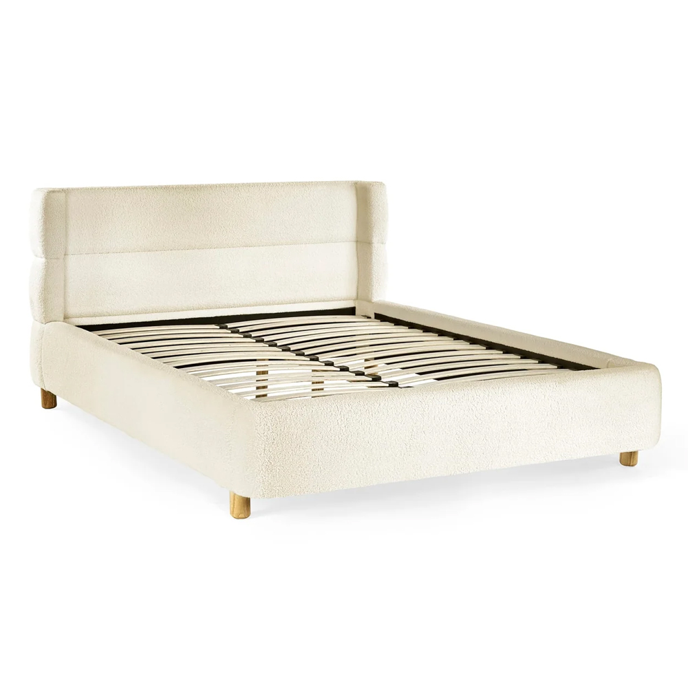 Okotoks Fabric Double Bed - Beige