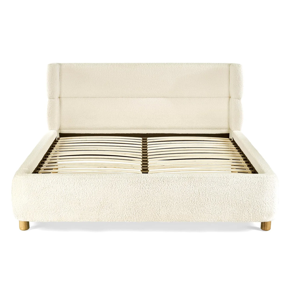 Okotoks Fabric Double Bed - Beige