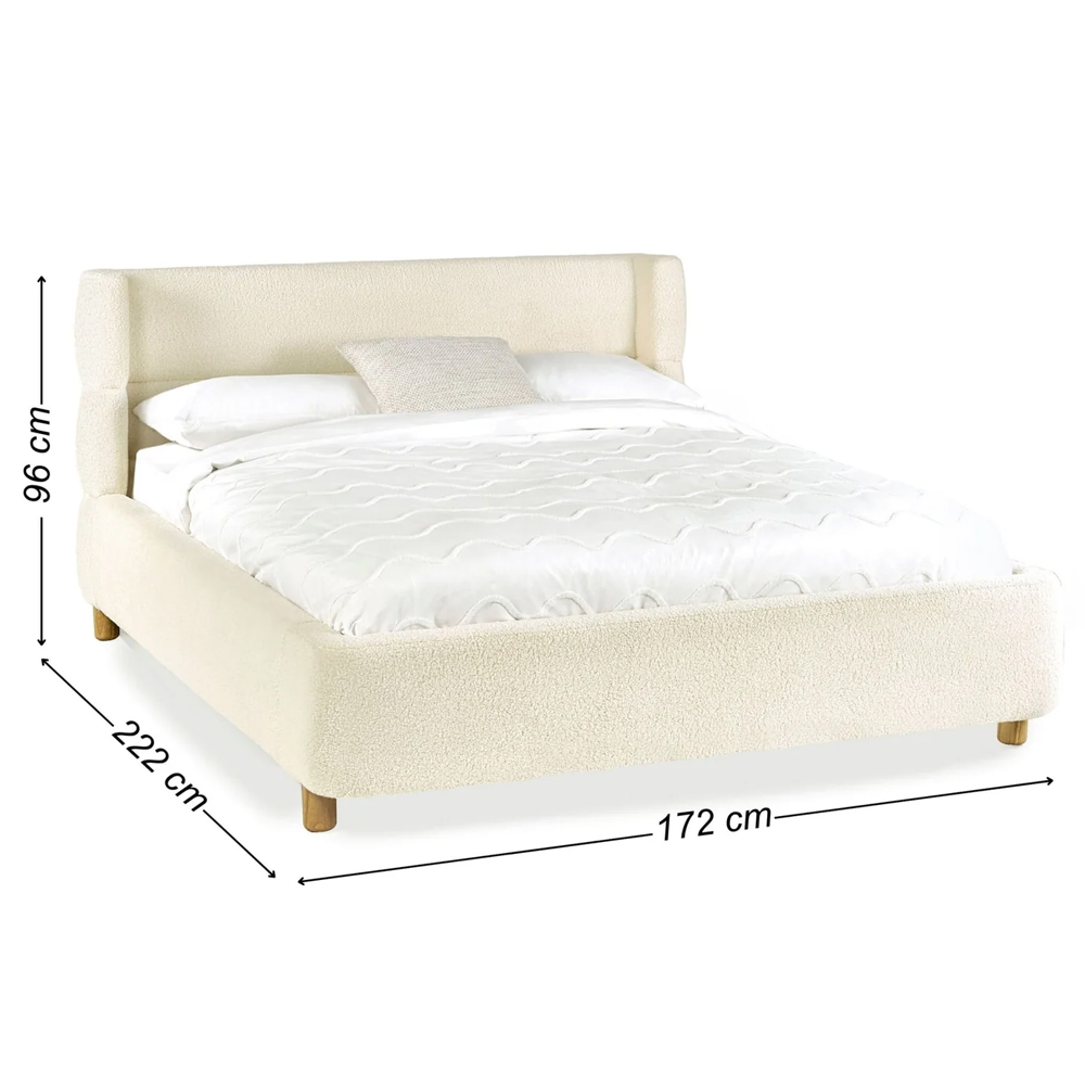 Okotoks Fabric Double Bed - Beige