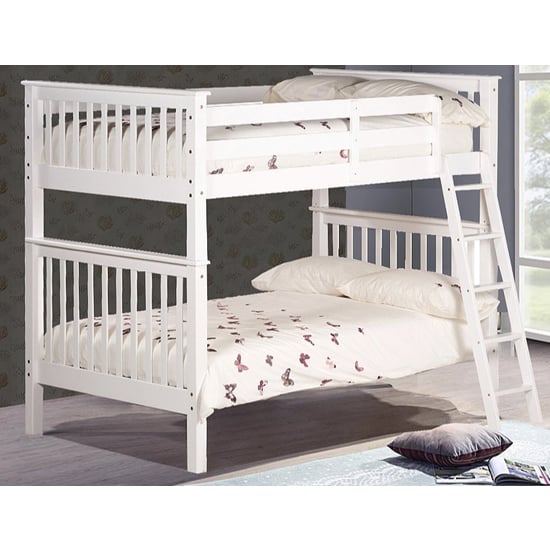 Olacrane Wooden Single Bunk Bed In White