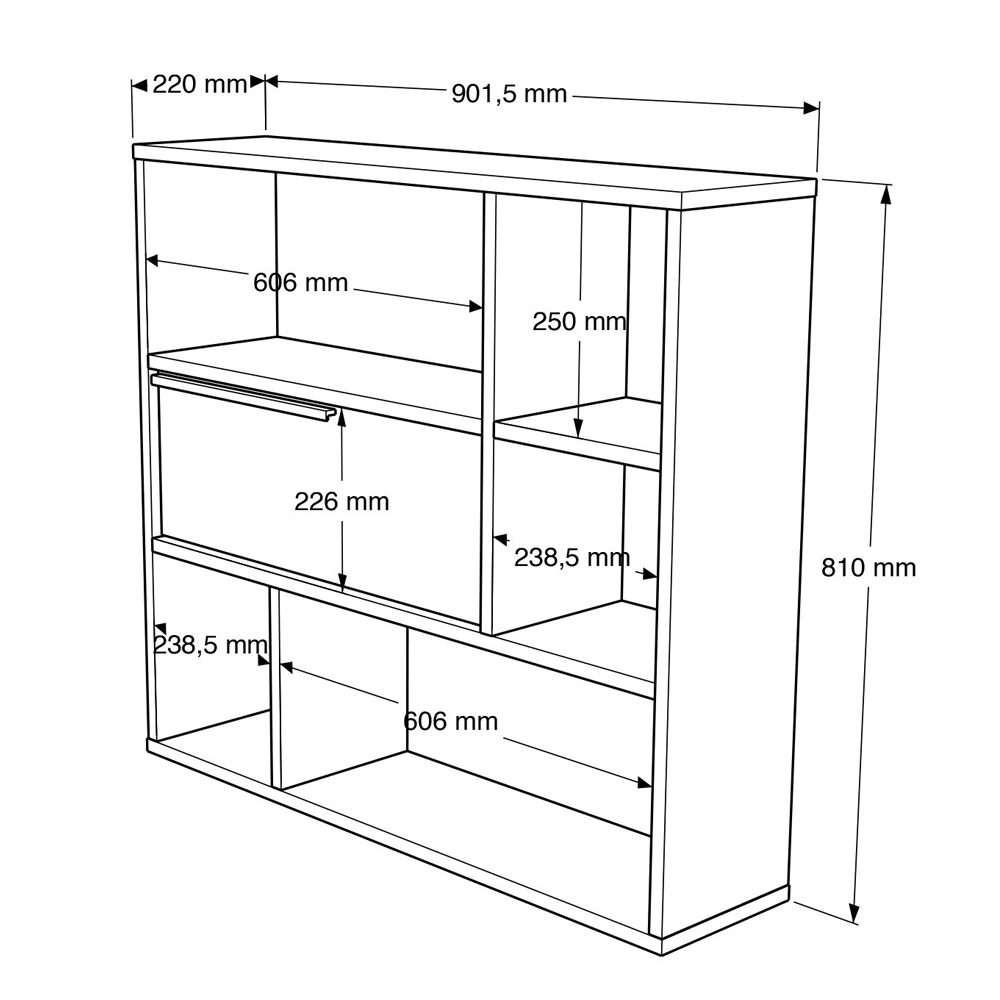 Olara Wooden Wall Hung Shelving Unit in Walnut