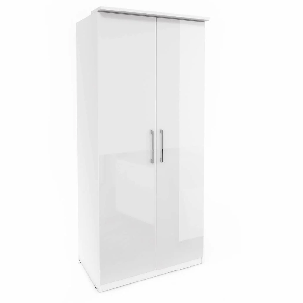 Olathe High Gloss Warodrobe With 2 Doors In White