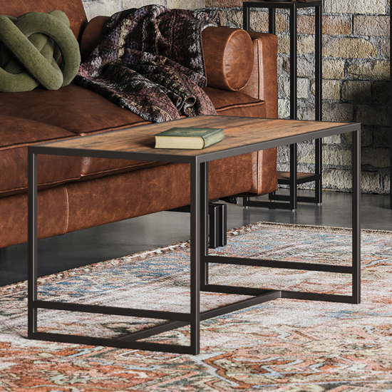 Product photograph of Olbia Wooden Coffee Table Tall Open In Oak from Furniture in Fashion