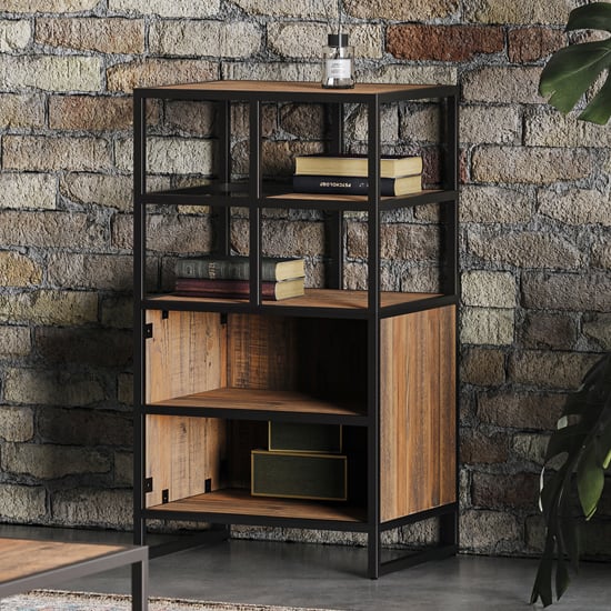 Read more about Olbia wooden modular bookcase open with shelves in oak