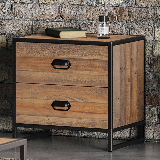 Olbia Wooden Modular Chest Of 2 Drawers Small In Oak