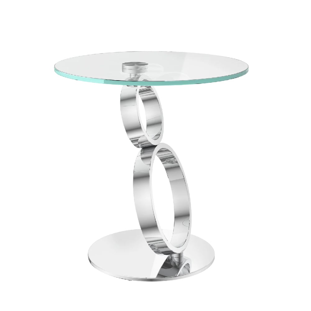Read more about Oldham glass top side table with chrome base