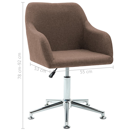 Olencia Fabric Swivel Home And Office Chair In Brown_5
