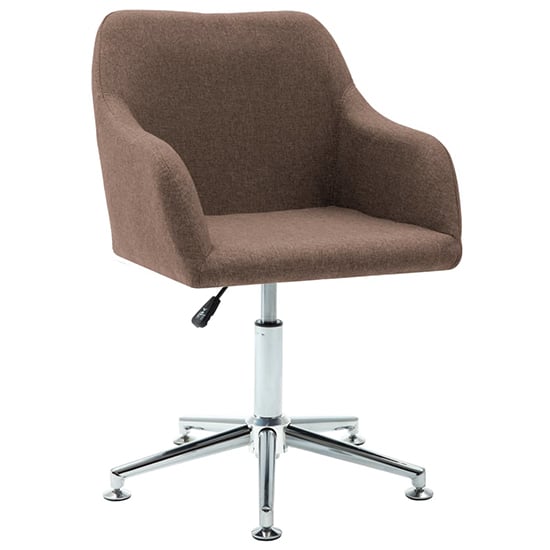 Olencia Fabric Swivel Home And Office Chair In Brown_1