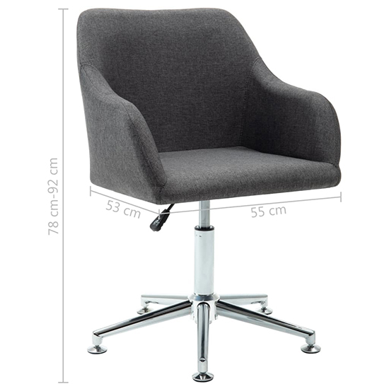 Olencia Fabric Swivel Home And Office Chair In Dark Grey_5