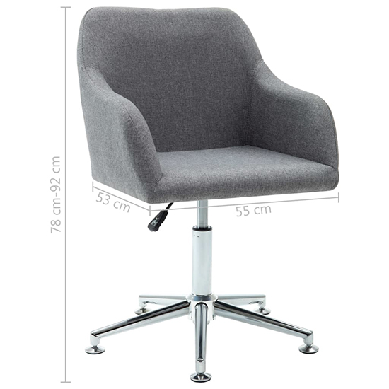 Olencia Fabric Swivel Home And Office Chair In Light Grey_4