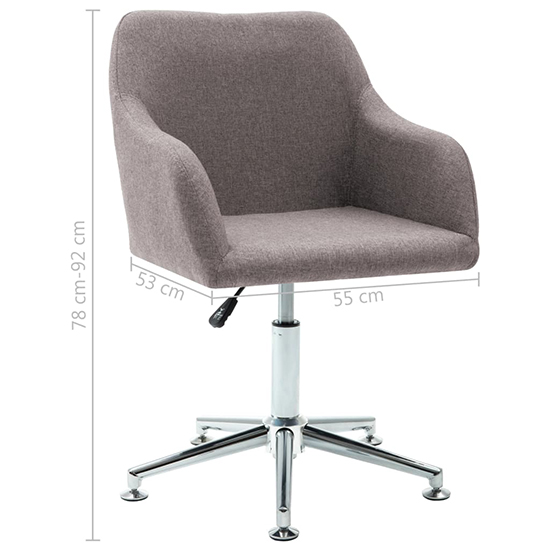 Olencia Fabric Swivel Home And Office Chair In Taupe_5