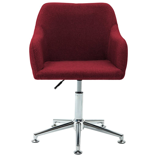 Olencia Fabric Swivel Home And Office Chair In Wine Red_2