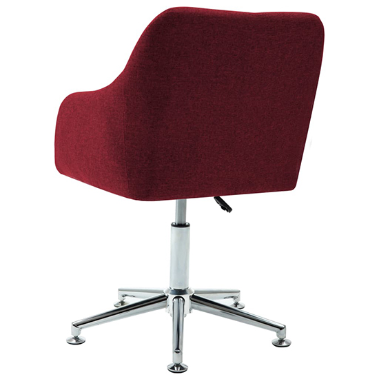 Olencia Fabric Swivel Home And Office Chair In Wine Red_4