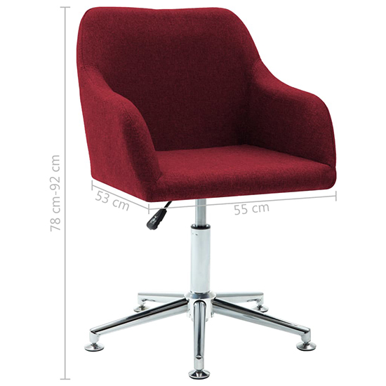 Olencia Fabric Swivel Home And Office Chair In Wine Red_5