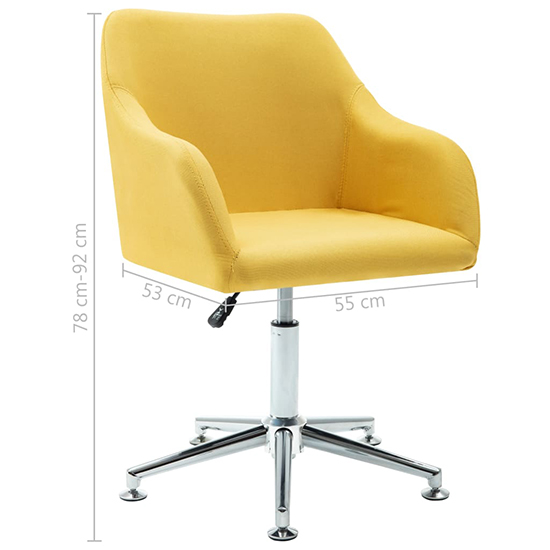 Olencia Fabric Swivel Home And Office Chair In Yellow_4