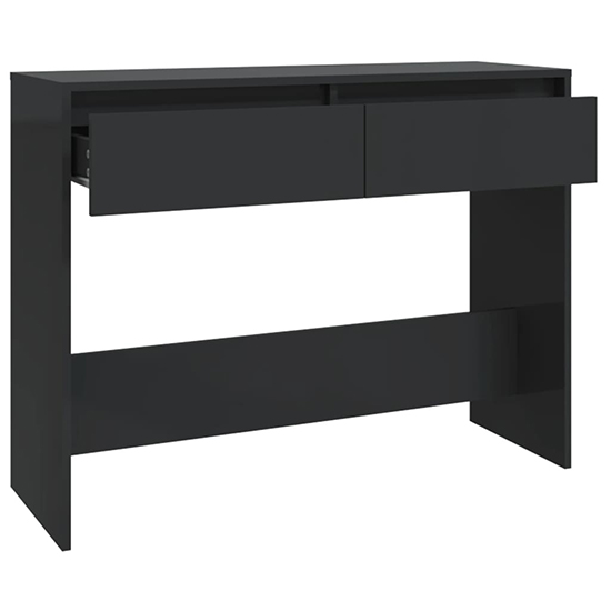Olenna Wooden Console Table With 2 Drawers In Black_4