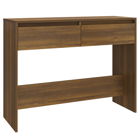 Olenna Wooden Console Table With 2 Drawers In Brown Oak_3