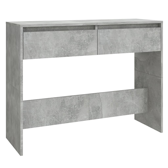 Olenna Wooden Console Table With 2 Drawers In Concrete Effect_3
