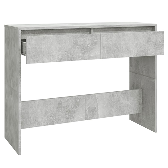 Olenna Wooden Console Table With 2 Drawers In Concrete Effect_4