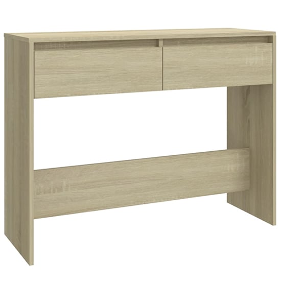 Olenna Wooden Console Table With 2 Drawers In Sonoma Oak_3