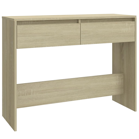 Olenna Wooden Console Table With 2 Drawers In Sonoma Oak