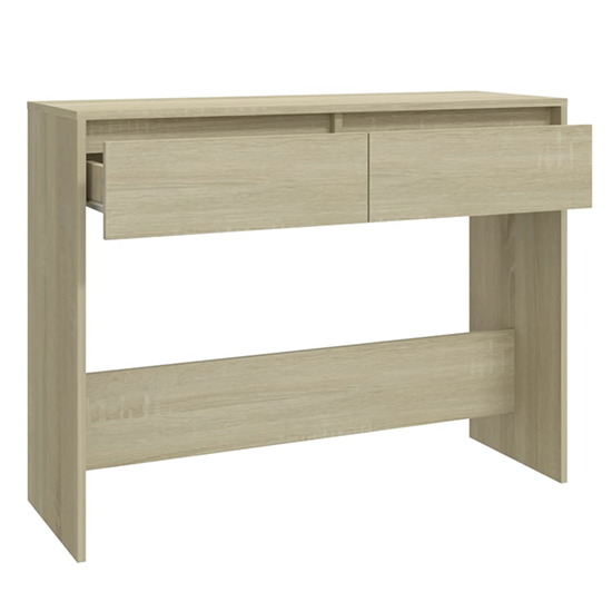 Olenna Wooden Console Table With 2 Drawers In Sonoma Oak_4