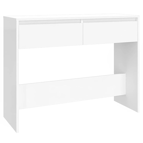 Olenna Wooden Console Table With 2 Drawers In White
