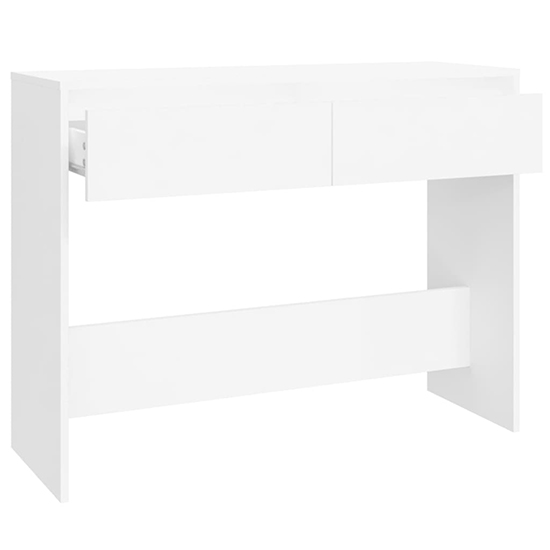 Olenna Wooden Console Table With 2 Drawers In White